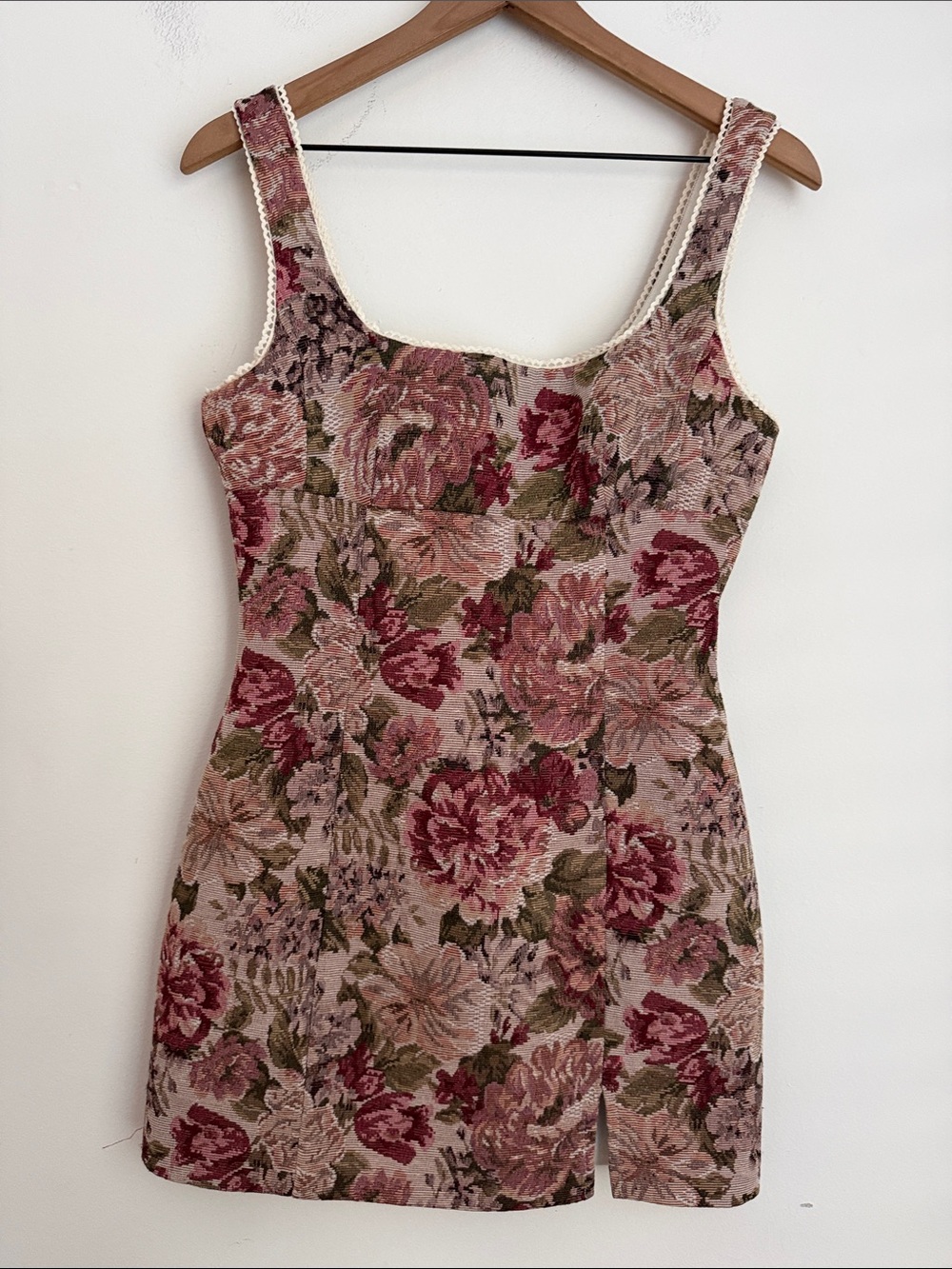 Altar’d State Dress Womens S Square Neck Jacquard Tapestry Floral